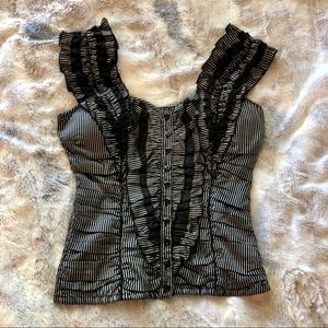 Black and silver striped corset style top